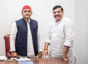 सपा अध्यक्ष अखिलेश यादव से मिले आप नेता संजय सिंह