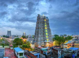 तमिलनाडु में मदूरई मीनाक्षी की शहर में निकाली गई झांकी