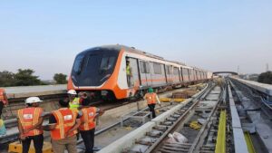 कानपुर मेट्रो कार्य का बढ़ी रफ्तार आज आई चौथी मेट्रो