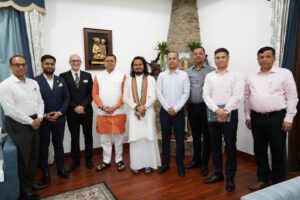 मुख्यमंत्री से स्विस एजुकेशन ग्रुप के एग्जीक्यूटिव डायरेक्टर क्लाडियो रैकनेलो के नेतृत्व में प्रतिनिधि मण्डल ने की भेंट