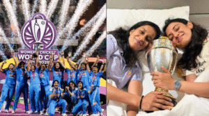 भारत की सलामी बल्लेबाज स्मृति मंधाना और जेमिमा रॉड्रिक्स की विश्व कप ट्रॉफी के साथ फोटो पर लूटा लोगों का प्यार