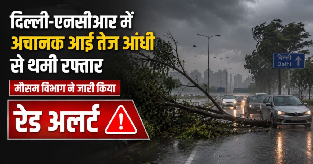 Delhi-NCR Weather: दिल्ली-एनसीआर में अचानक आई तेज आंधी से थमी रफ्तार, मौसम विभाग ने जारी किया रेड अलर्ट