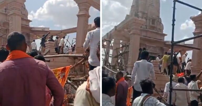 Yashwadi Hanuman Temple में छत गिरने से हड़कंप, कई श्रद्धालु मलबे में दबे