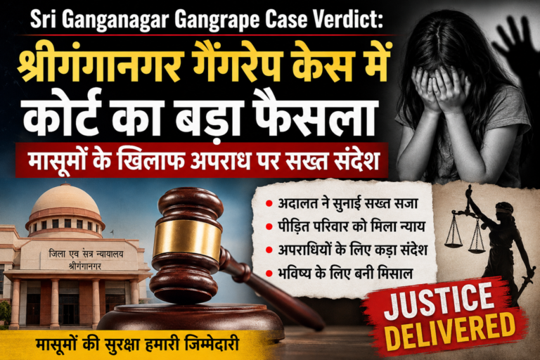 Sri Ganganagar Gangrape Case Verdict: श्रीगंगानगर गैंगरेप केस में कोर्ट का बड़ा फैसला, मासूमों के खिलाफ अपराध पर सख्त संदेश