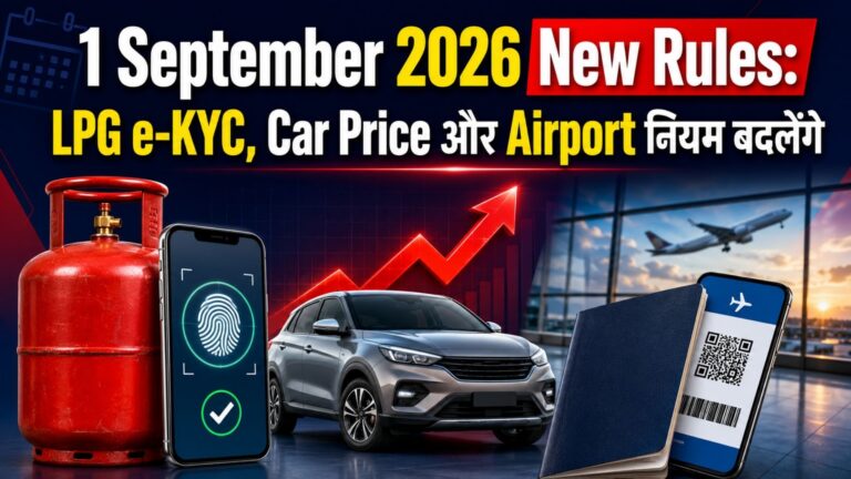 1 September 2026 New Rules: LPG e-KYC, Car Price और Airport नियम बदलेंगे