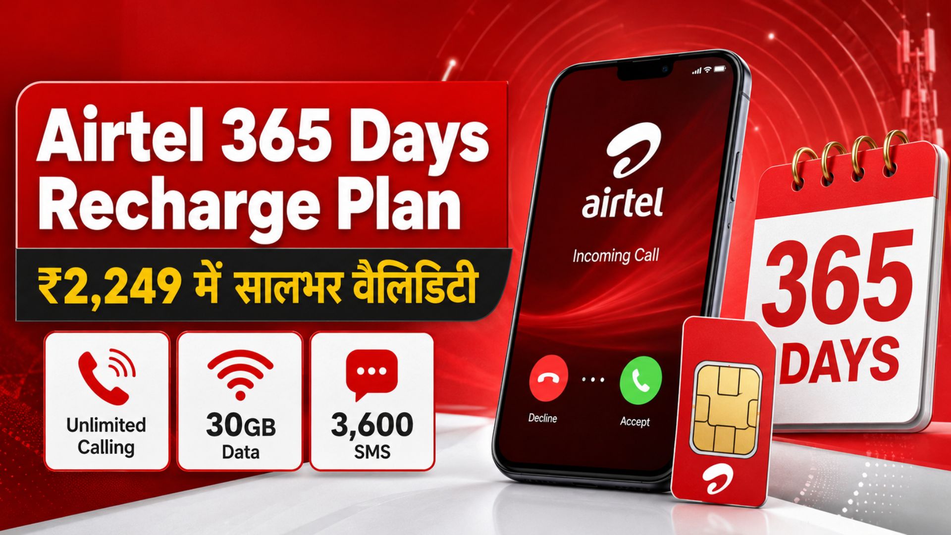 Airtel 365 Days Recharge Plan: ₹2,249 में सालभर वैलिडिटी