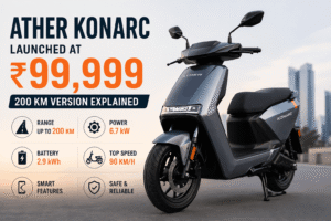 Ather Konarc Launched at ₹99,999: Price, Range, Specs, Variants, Features & 200 km Version Explained