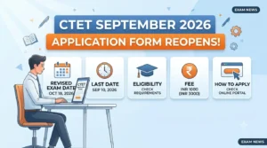 CTET September 2026 Application Form Reopens: Revised Exam Date, Last Date, Eligibility, Fee and How to Apply