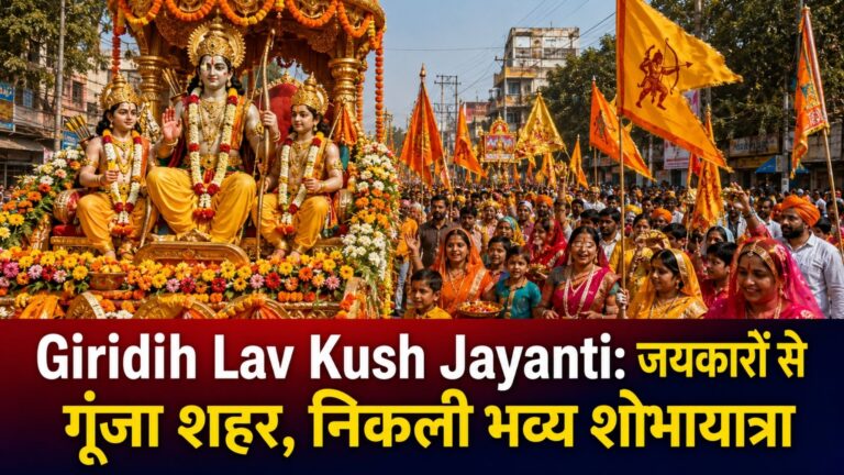 Giridih Lav Kush Jayanti: जयकारों से गूंजा शहर, निकली भव्य शोभायात्रा