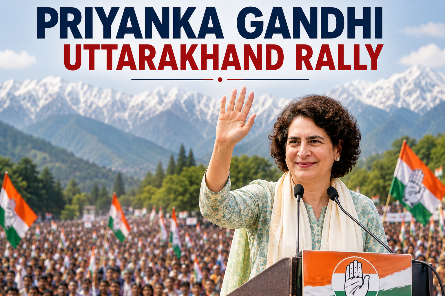 Priyanka Gandhi Uttarakhand Rally श्रीनगर-पिथौरागढ़ में रैली