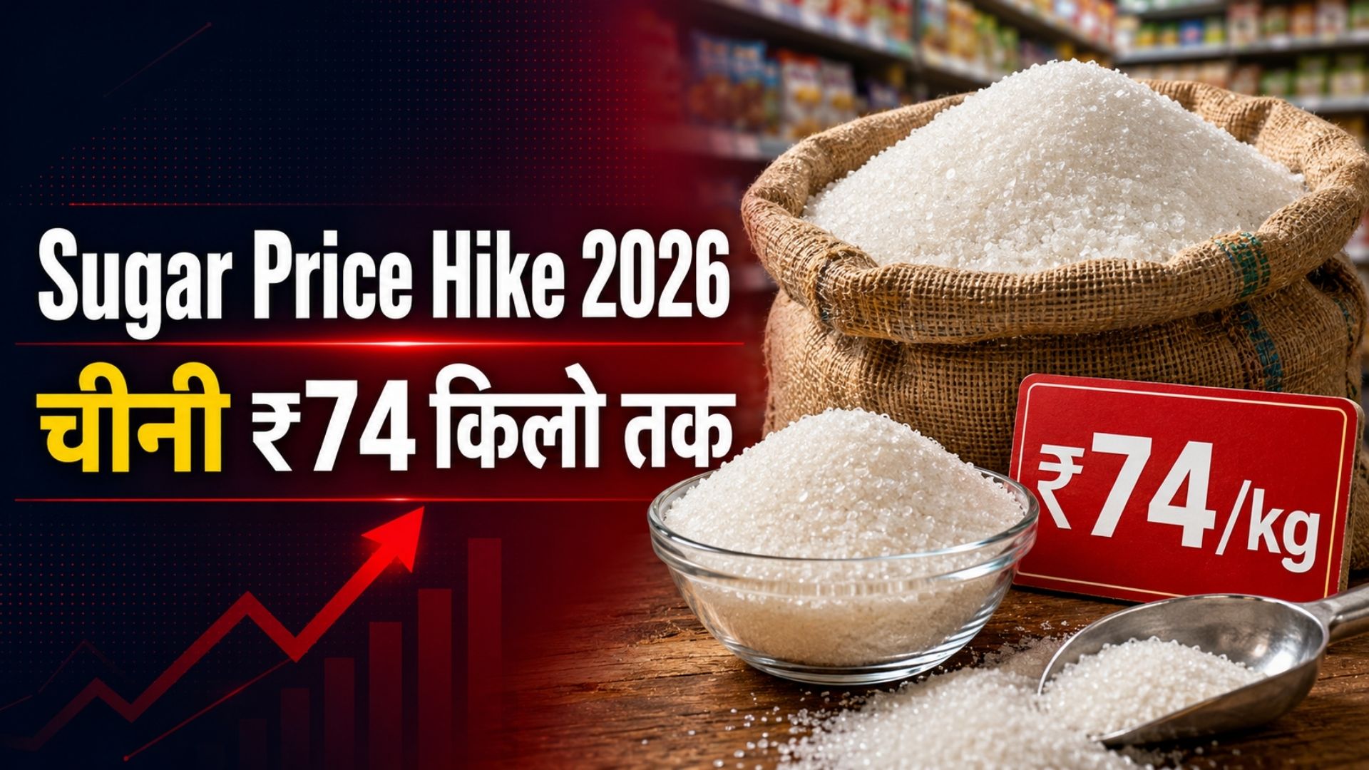 Sugar Price Hike 2026: चीनी का भाव ₹74 किलो तक पहुंचा, राहत का इंतजार