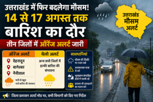 Uttarakhand Weather: 17 अगस्त तक बारिश, 3 जिलों में Alert