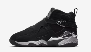 Air Jordan 8 “Chrome" 2026 retro in black with chrome and Light Graphite accents