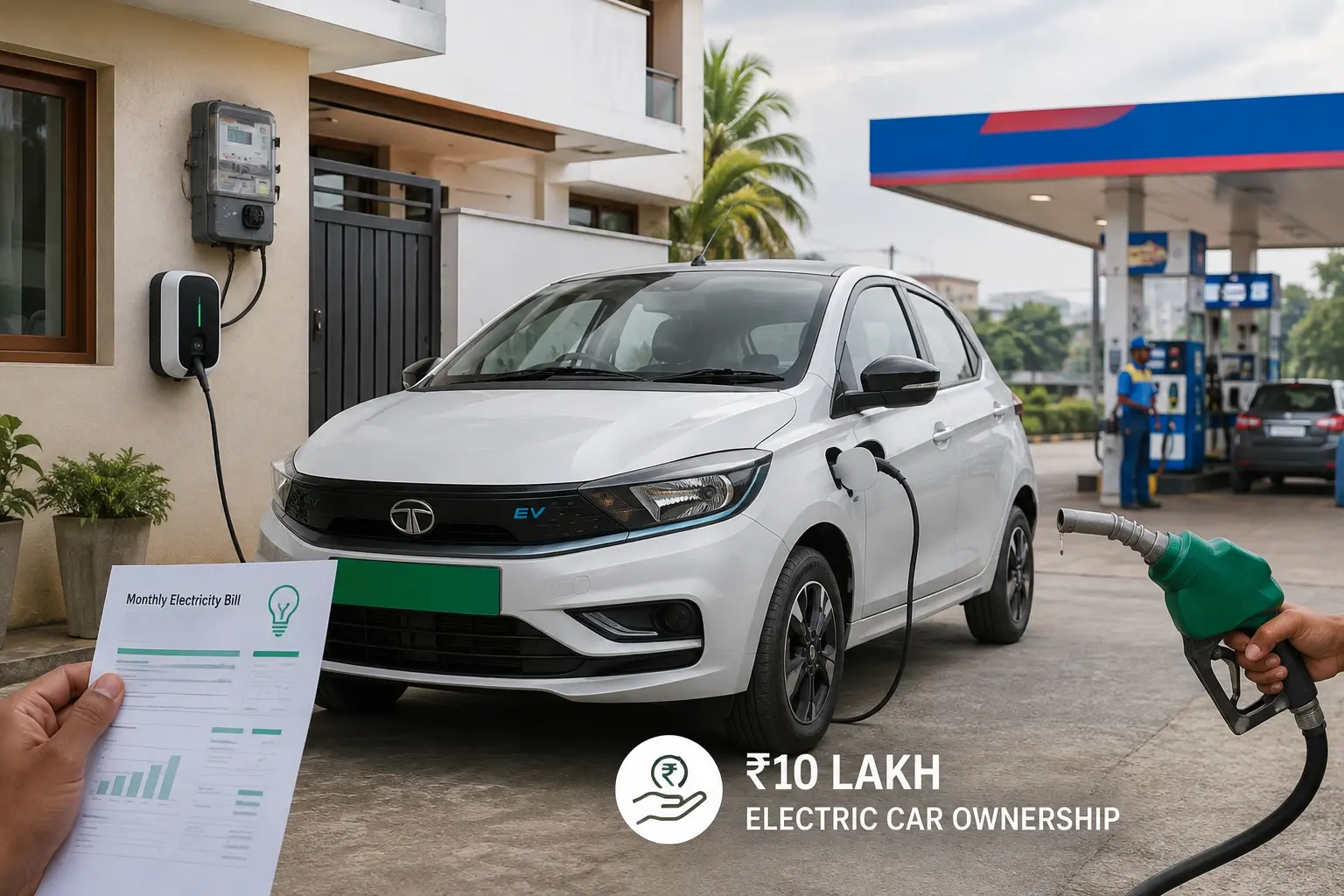 ₹10 लाख की Electric Car : भारत में electric car का monthly running cost और petrol car running cost की तुलना