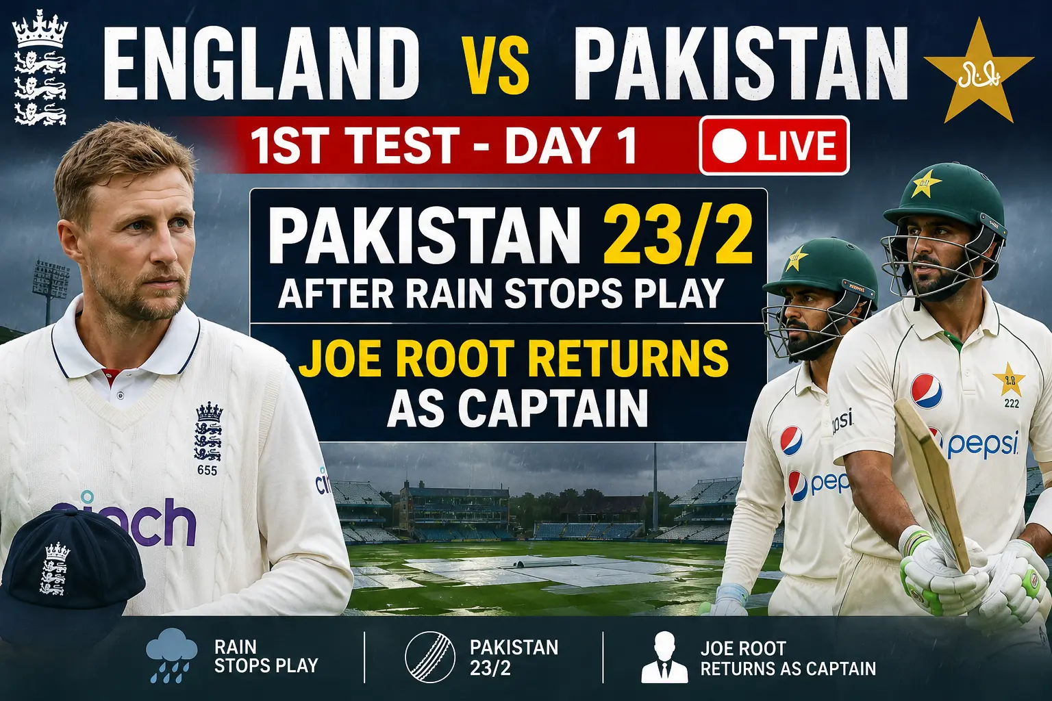Joe Root leads England against Pakistan in the first Test at Headingley
