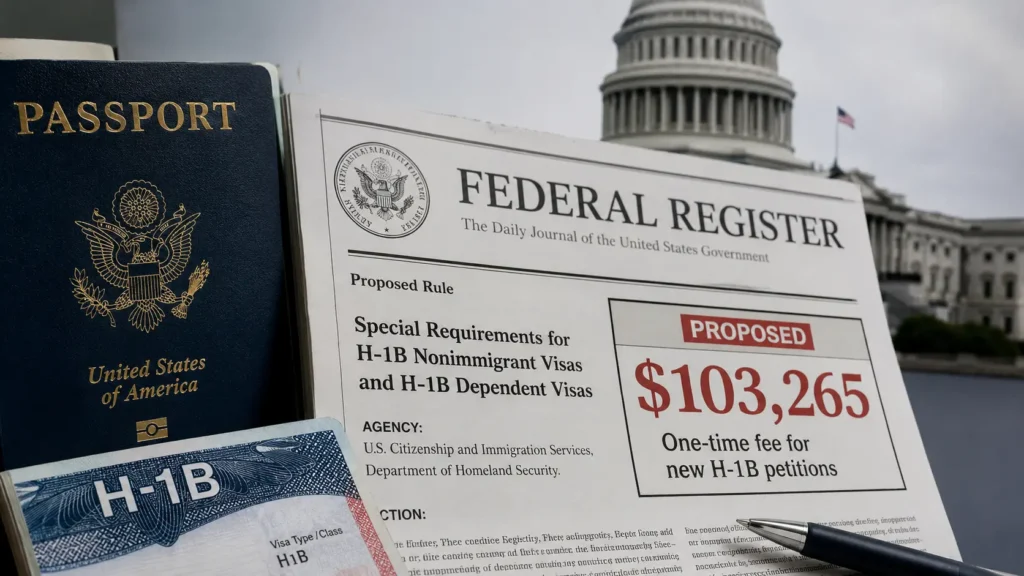Proposed H1B 103265 fee for cap-subject petitions in 2026