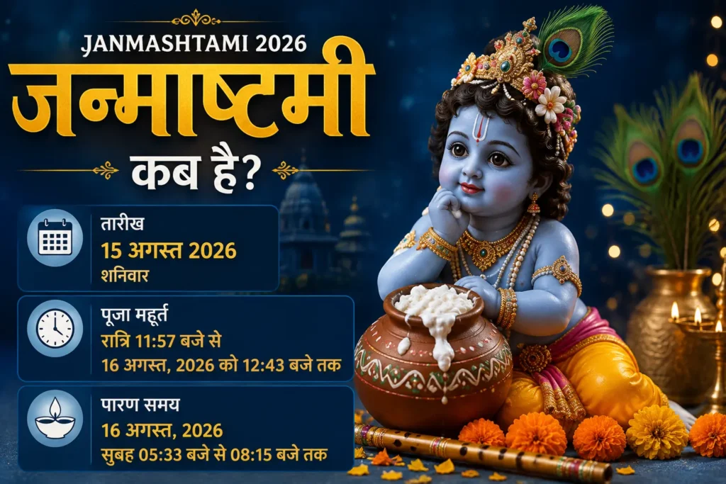 Janmashtami 2026: जन्माष्टमी कब है? तारीख, पूजा मुहूर्त और पारण समय