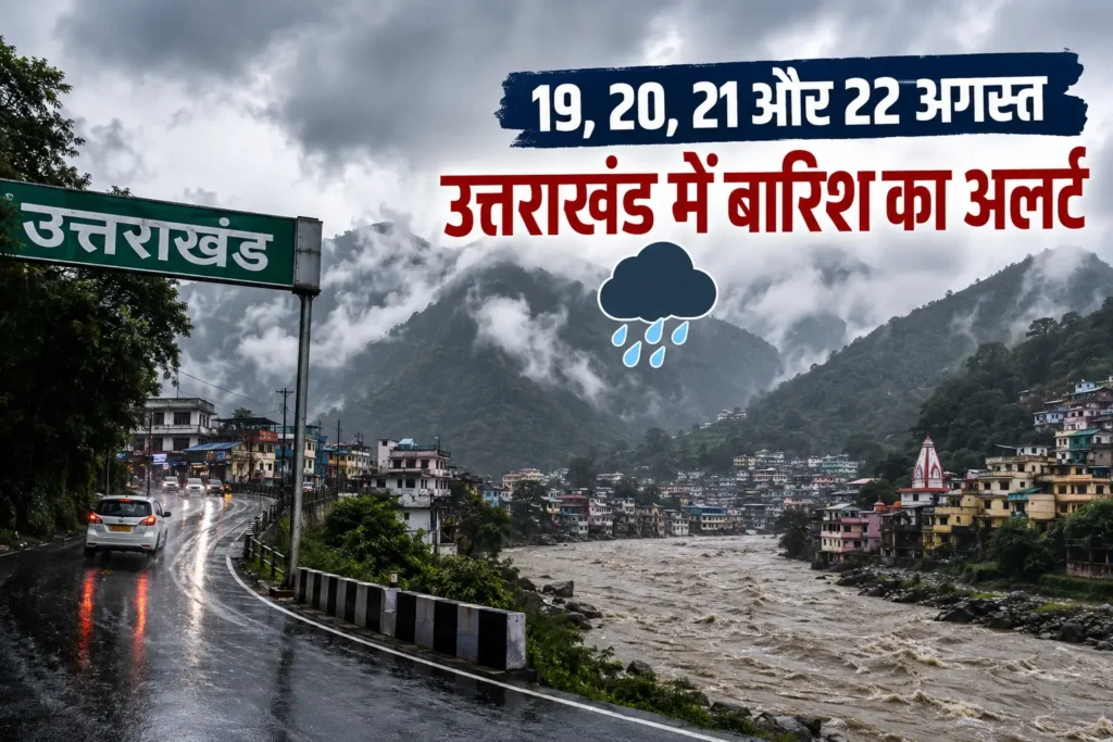 Uttarakhand Weather: 19 से 22 अगस्त तक बारिश का अलर्ट, जानें जिलेवार मौसम अपडेट