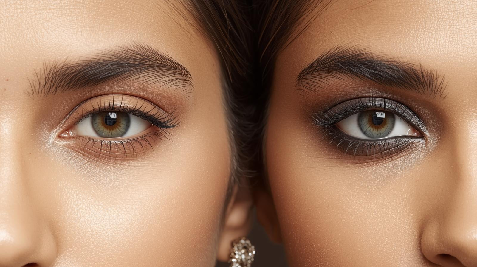 Kohl vs Kajal: close-up of Indian eyes comparing soft kajal and bold kohl makeup