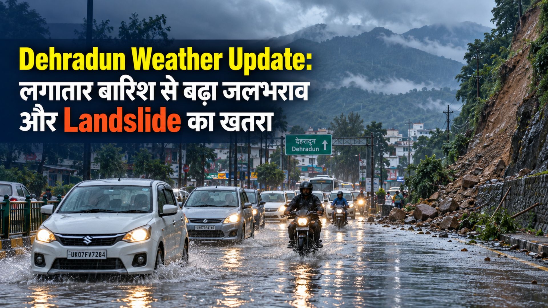 Dehradun Weather Update: लगातार बारिश से बढ़ा जलभराव और Landslide का खतरा
