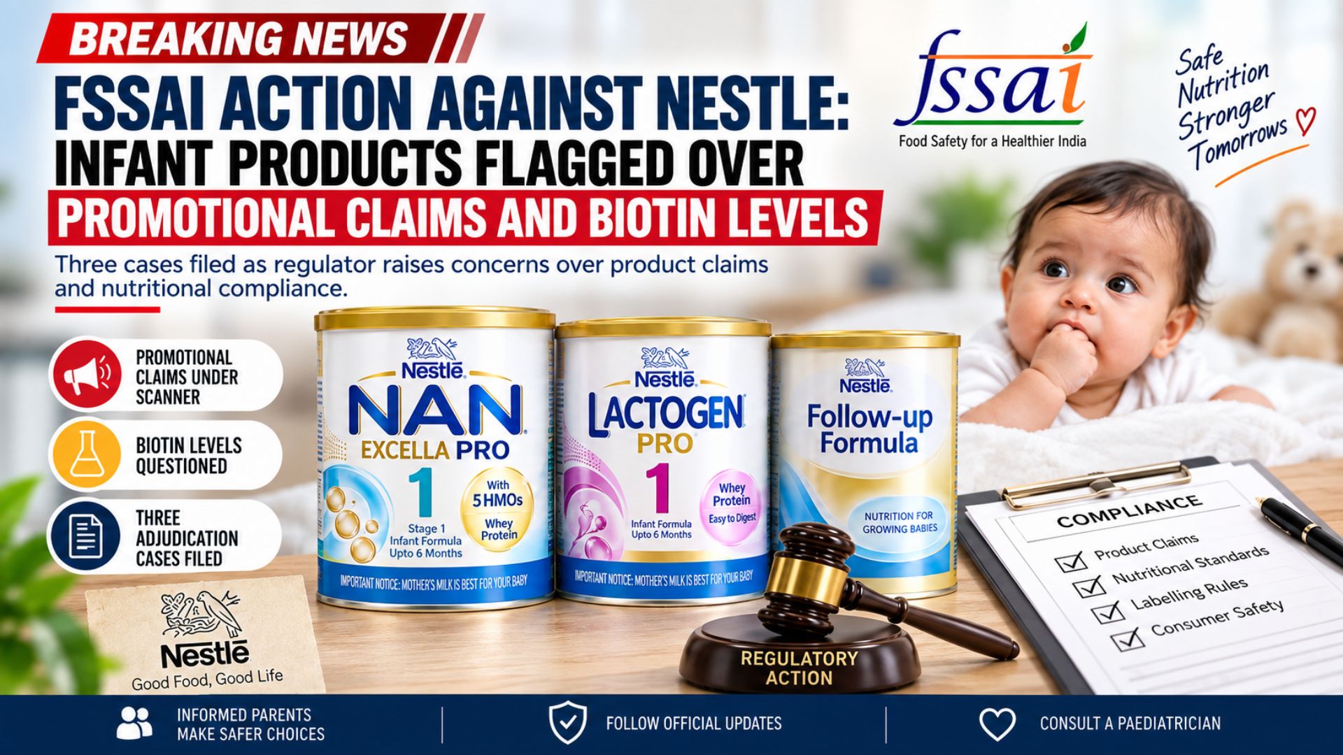 FSSAI Action Against Nestle: Infant Products Flagged Over Promotional Claims and Biotin Levels
