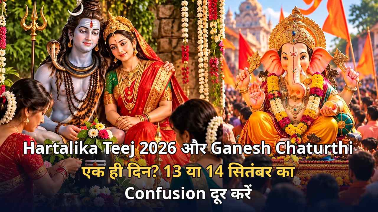 Hartalika Teej 2026 और Ganesh Chaturthi एक ही दिन? 13 या 14 सितंबर का Confusion दूर करें