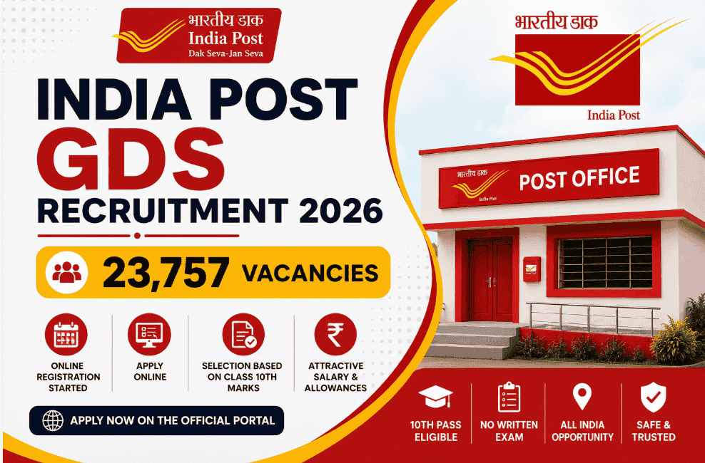 India Post GDS Recruitment 2026 Apply Online for 23,757 Vacancies