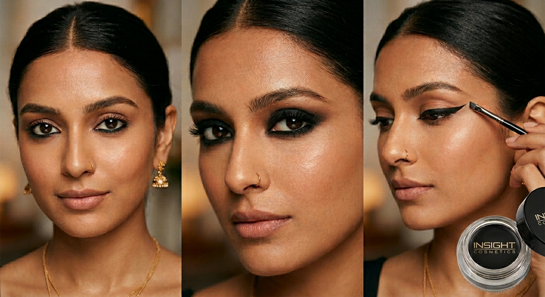 Kohl vs Kajal: comparison of eye makeup looks with kajal, kohl and gel eyeliner
