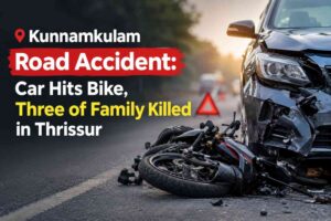 Kunnamkulam Road Accident: Car Hits Bike, Three of Family Killed in Thrissur