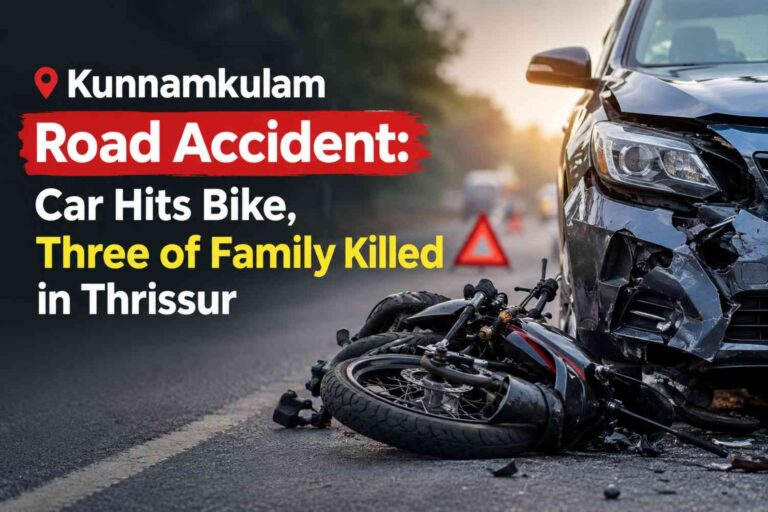 Kunnamkulam Road Accident: Car Hits Bike, Three of Family Killed in Thrissur