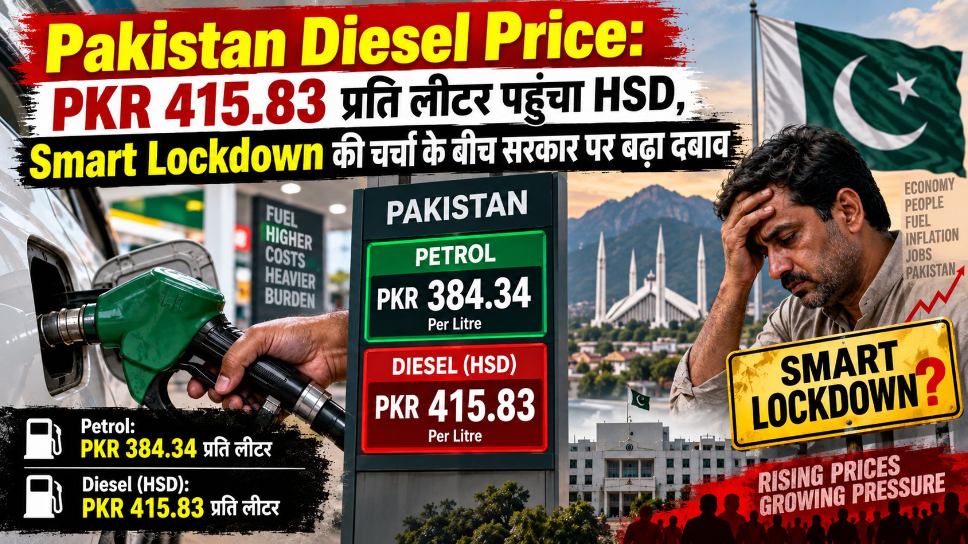 Pakistan Diesel Price: PKR 415.83 प्रति लीटर पहुंचा HSD, Smart Lockdown की चर्चा के बीच सरकार पर बढ़ा दबाव