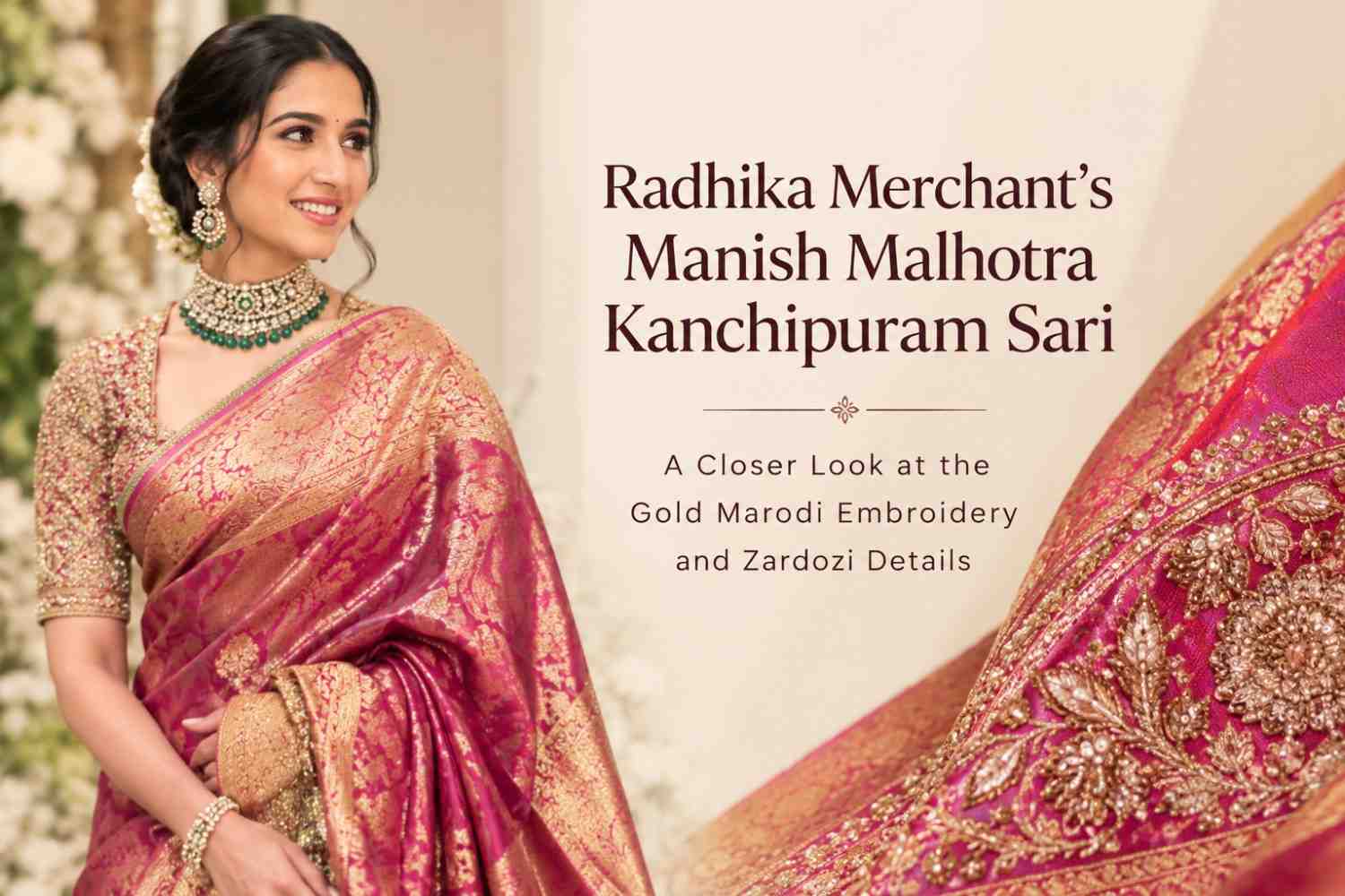 Radhika Merchant’s Manish Malhotra Kanchipuram sari