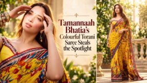 Tamannaah Bhatia’s Colourful Torani Saree Steals the Spotlight: A Festive Fashion Look with a Modern Twist