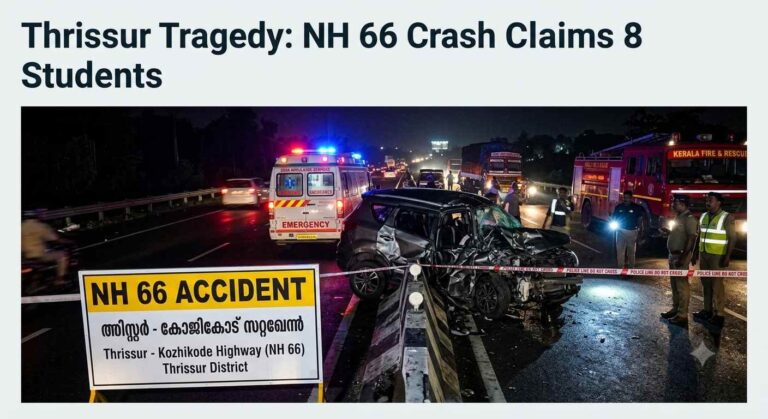 Thrissur Accident: 8 Tamil Nadu Engineering Students Killed in NH 66 Crash