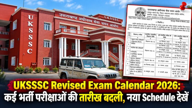 UKSSSC Revised Exam Calendar 2026: कई भर्ती परीक्षाओं की तारीख बदली, नया Schedule देखें
