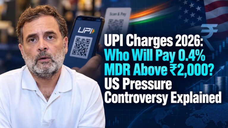 UPI Charges 2026: Who Will Pay 0.4% MDR Above ₹2,000? US Pressure Controversy Explained