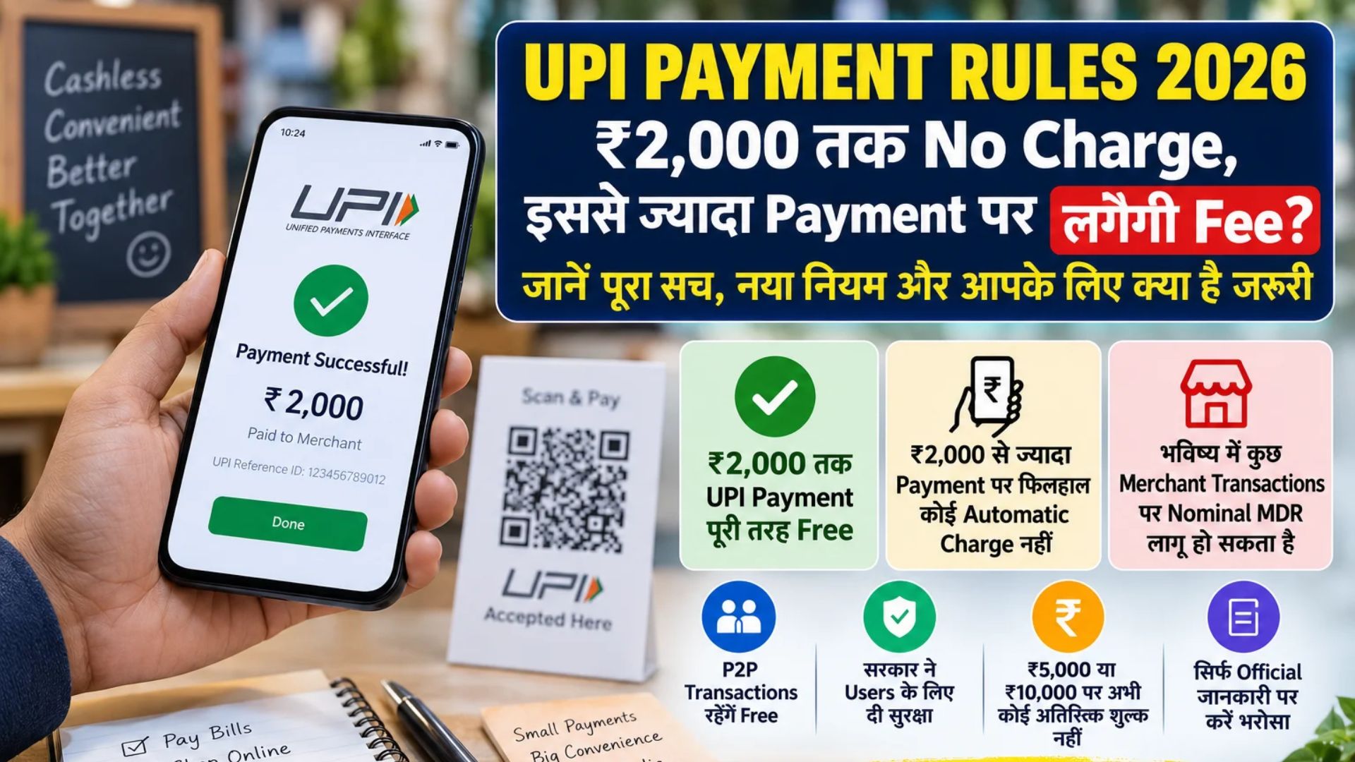 UPI Payment Rules 2026: ₹2,000 तक No Charge, इससे ज्यादा Payment पर लगेगी Fee? जानें नया नियम