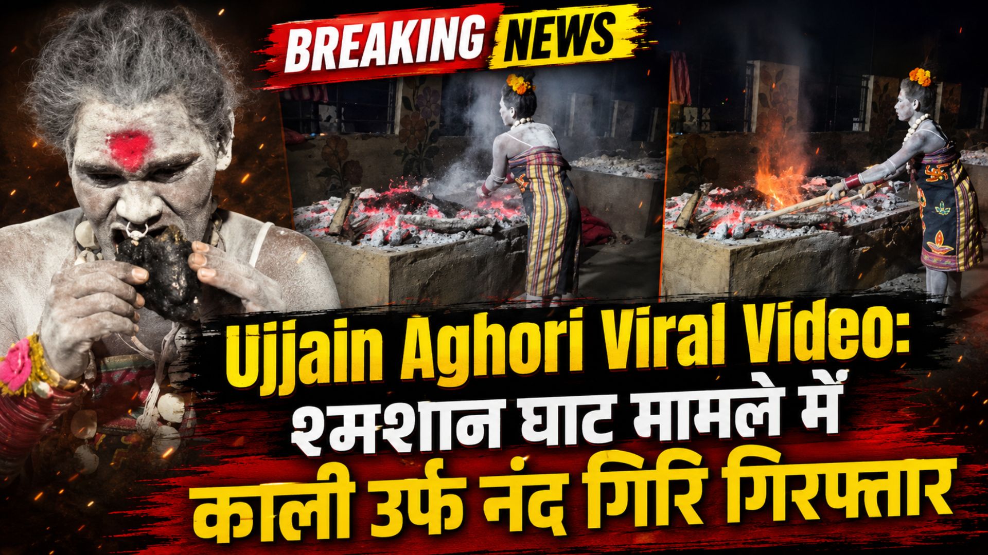 Ujjain Aghori Viral Video: श्मशान घाट मामले में काली उर्फ नंद गिरि गिरफ्तार