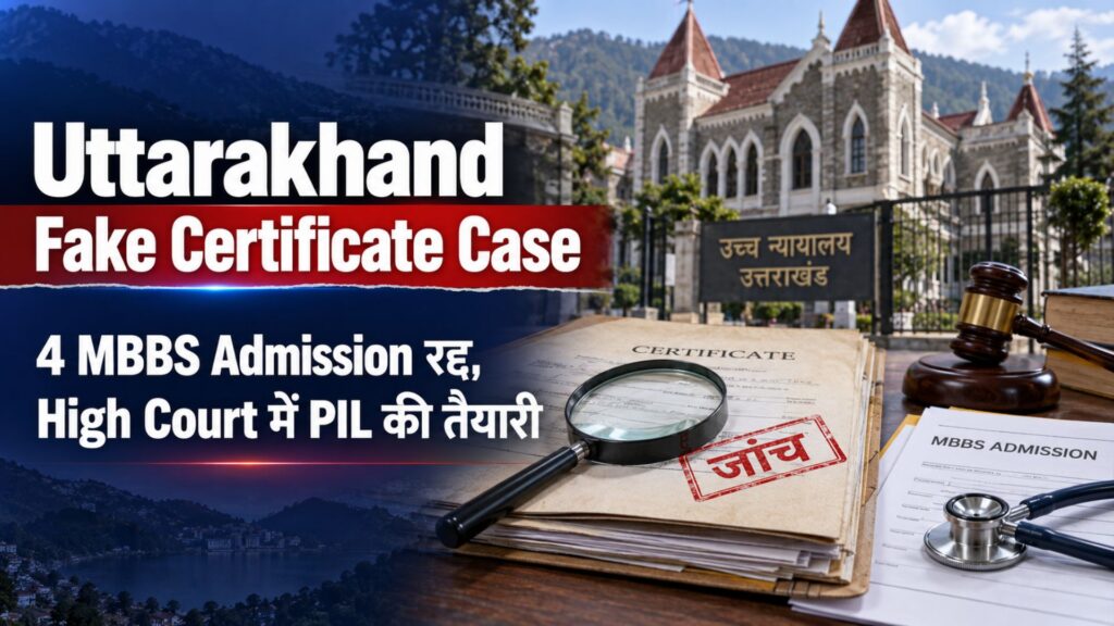 Uttarakhand Fake Certificate Case: 4 MBBS Admission रद्द, High Court में PIL की तैयारी