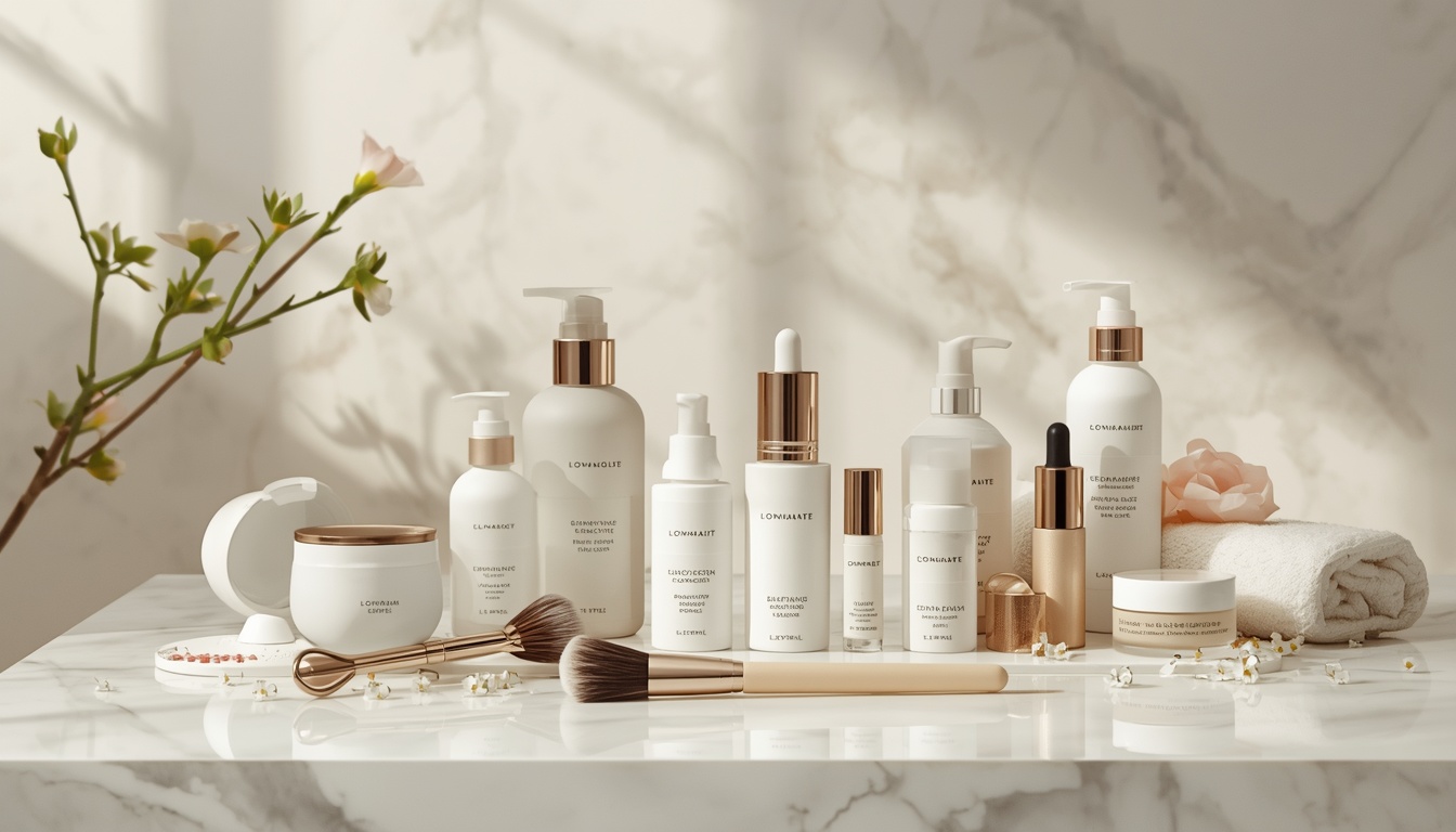 beauty products featuring skincare, makeup, and self-care essentials