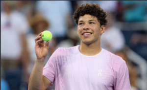 Ben Shelton celebrates his US Open 2026 quarterfinal win over Carlos Alcaraz