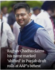 What happened to Raghav Chadha's name?