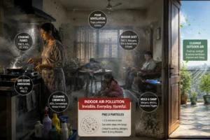 घर के अंदर indoor air pollution के sources और health effects