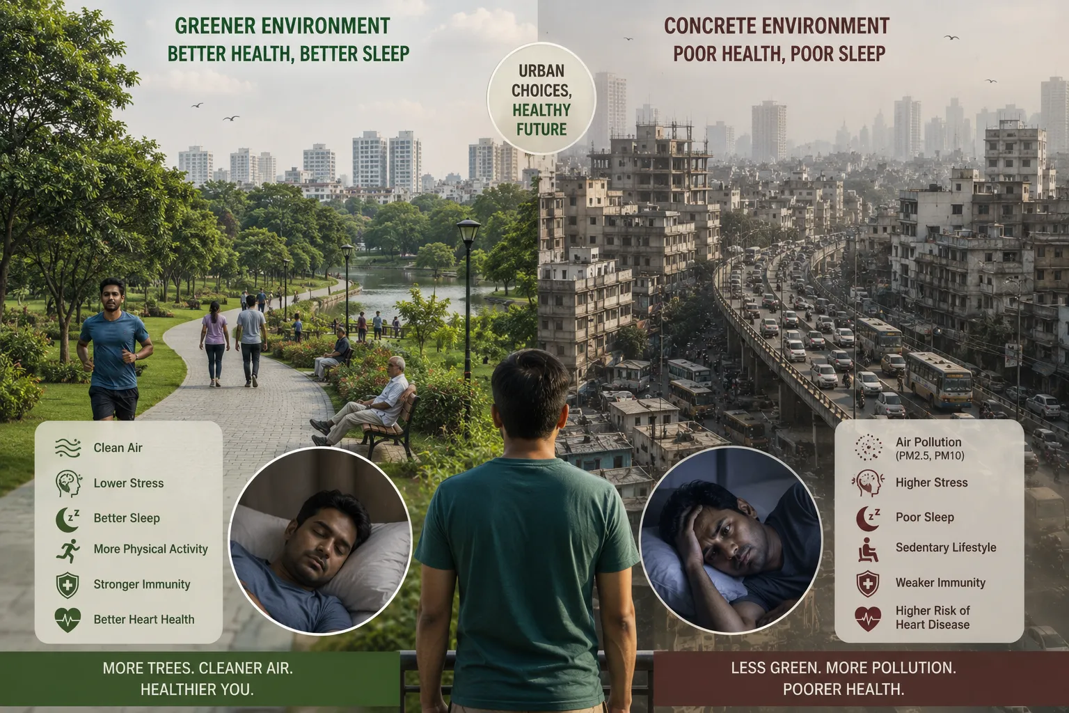 Green Spaces और पेड़ों की कमी का Stress, Mental Health और नींद पर असर