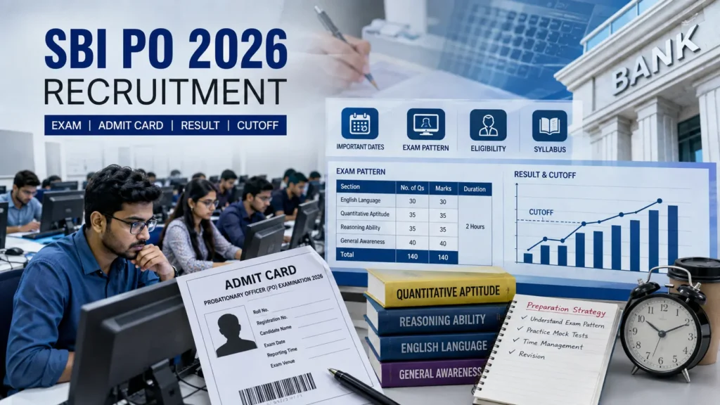 SBI PO Prelims 2026 exam date admit card result and cut off