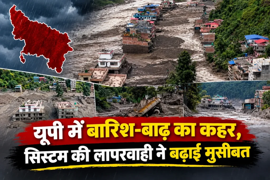 यूपी में बारिश-बाढ़ का कहर, सिस्टम की लापरवाही ने बढ़ाई मुसीबत