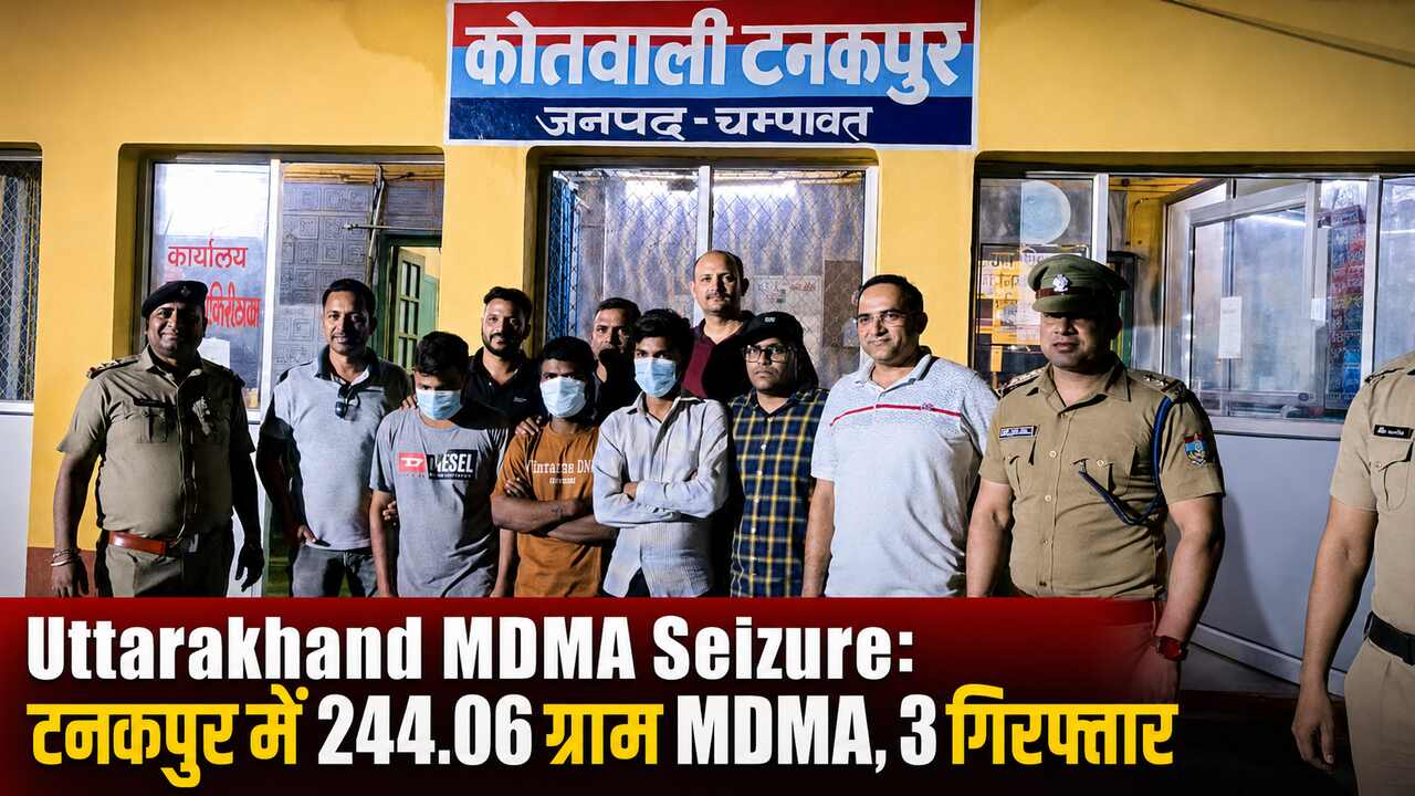 Uttarakhand MDMA Seizure: टनकपुर में 244.06 ग्राम MDMA, 3 गिरफ्तार