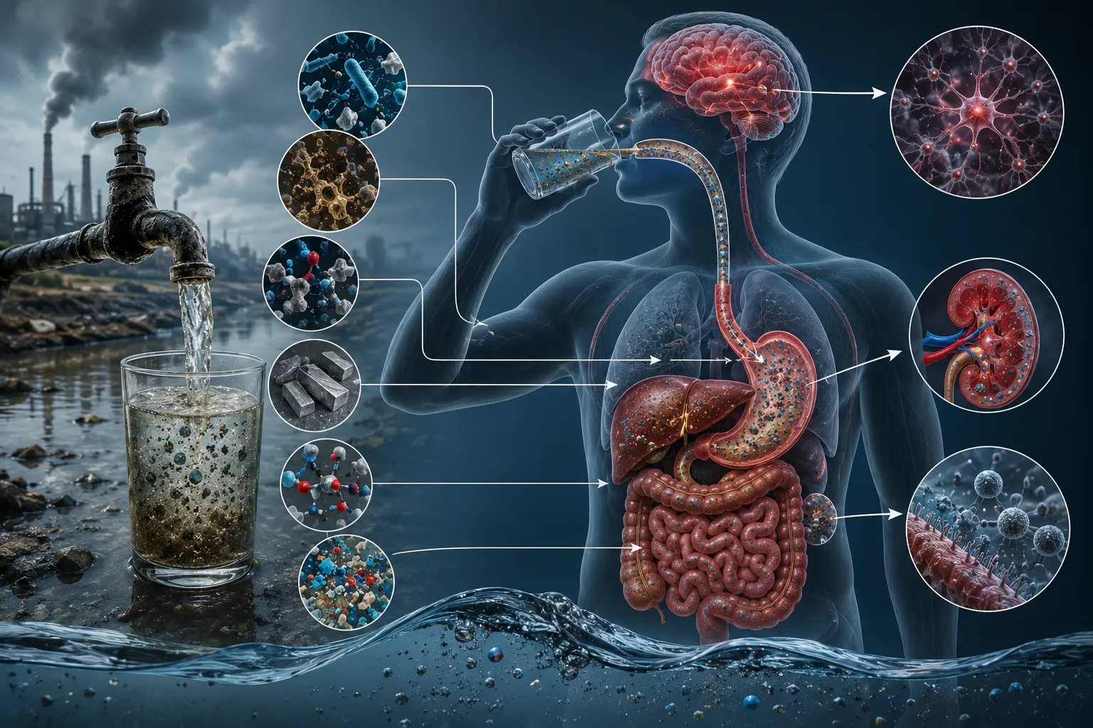 प्रदूषित drinking water में मौजूद contaminants और उनका human body पर असर