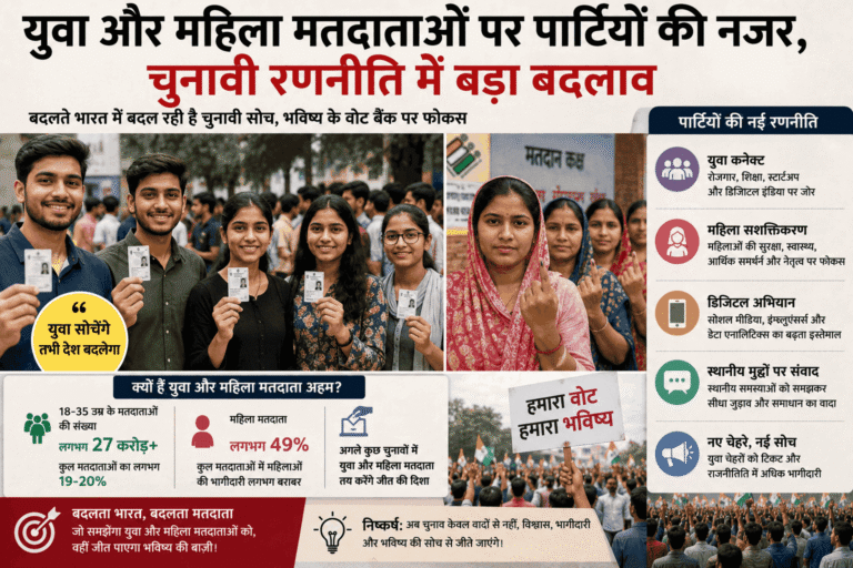 युवा और महिला मतदाताओं पर पार्टियों की नजर, चुनावी रणनीति में बड़ा बदलाव